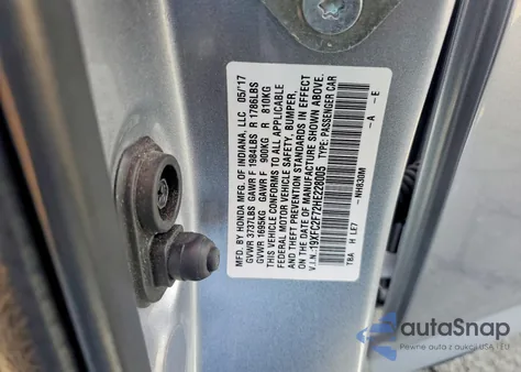 2017 Honda Civic Ex from USA, damaged, VIN 19XFC2F72HE228005